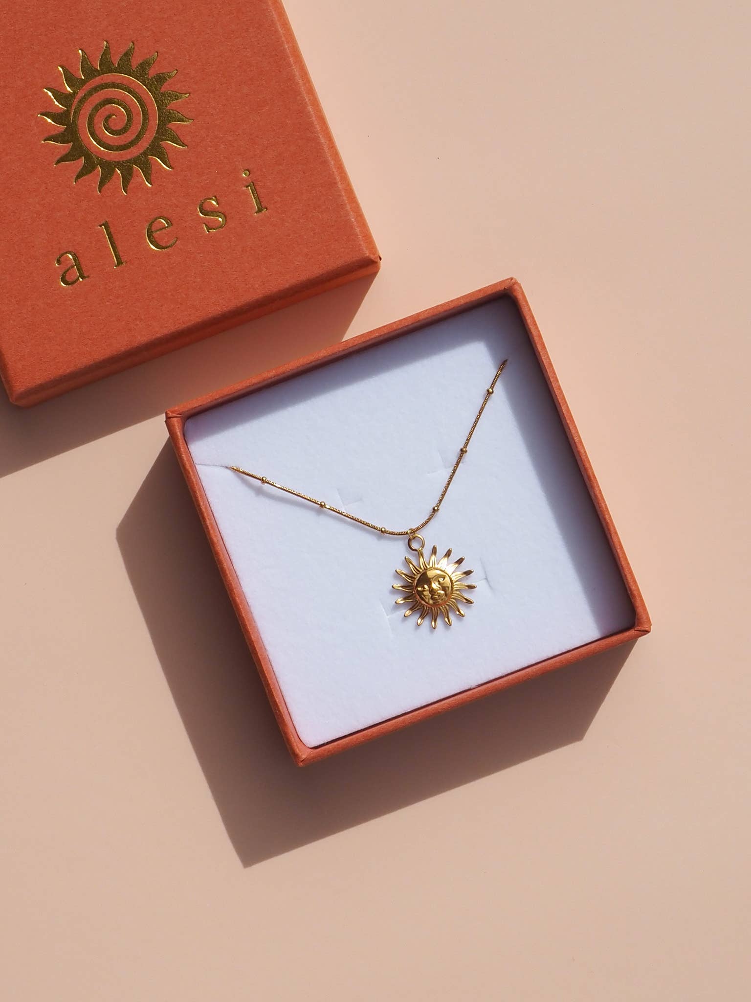 18K Gold Sun Satellite Necklace - Image 2