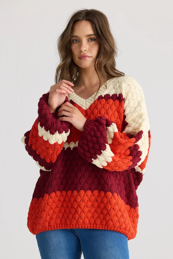 Airlie Knit - Berry Stripe - Image 2