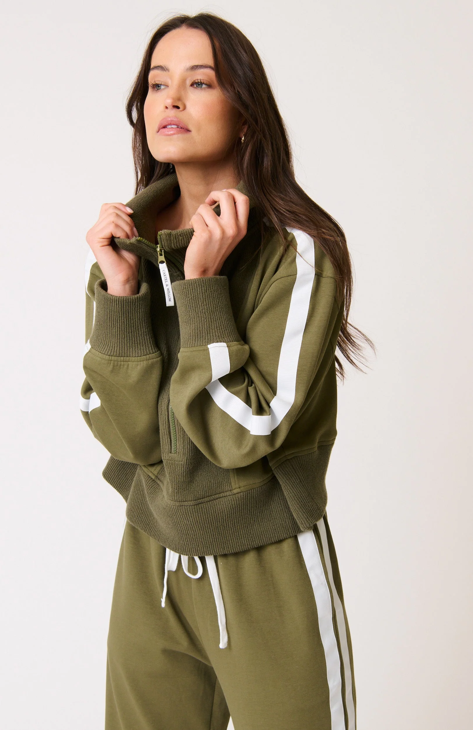 Annie Sweater - Khaki/ White - Image 3