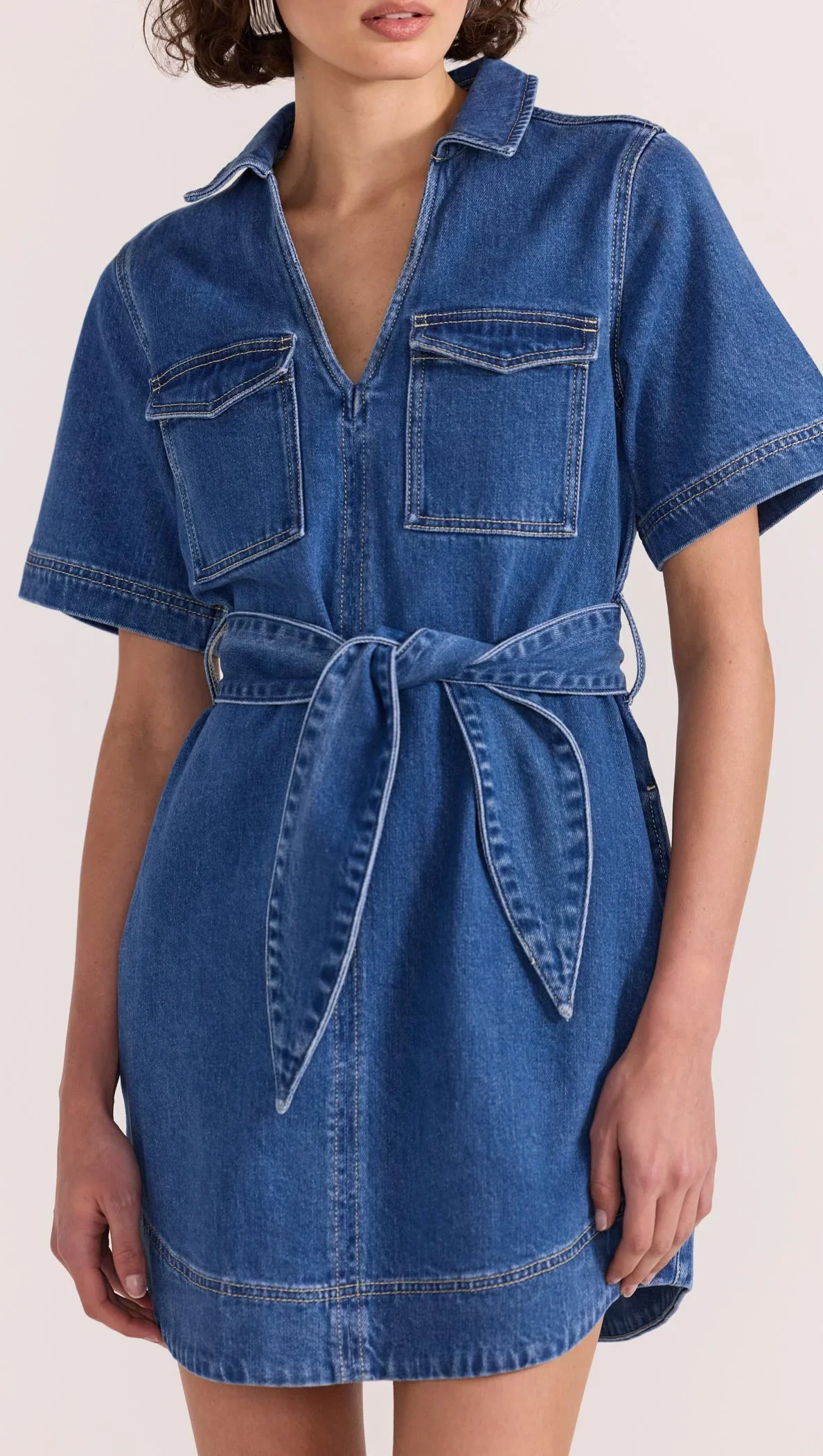 Brooks Denim Mini Dress - Image 3