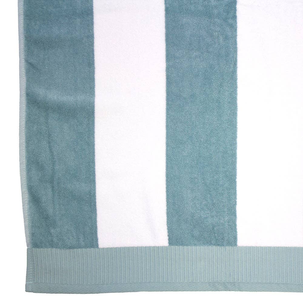 Classic Stripe Beach Towel: Moss - Image 10