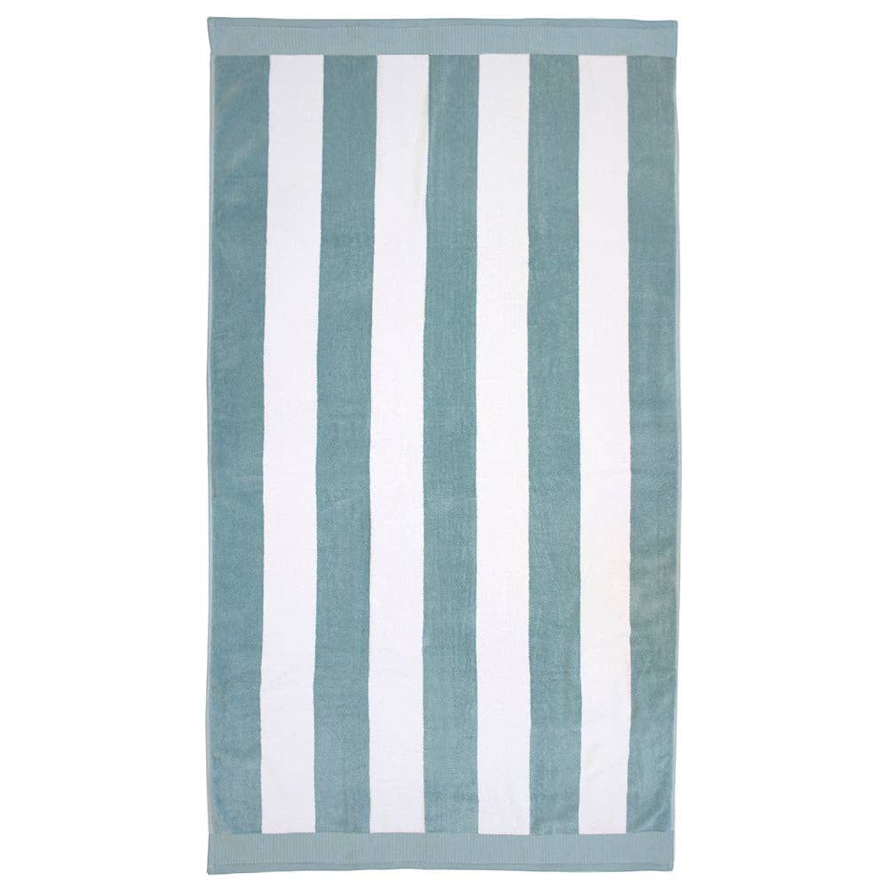 Classic Stripe Beach Towel: Moss - Image 8