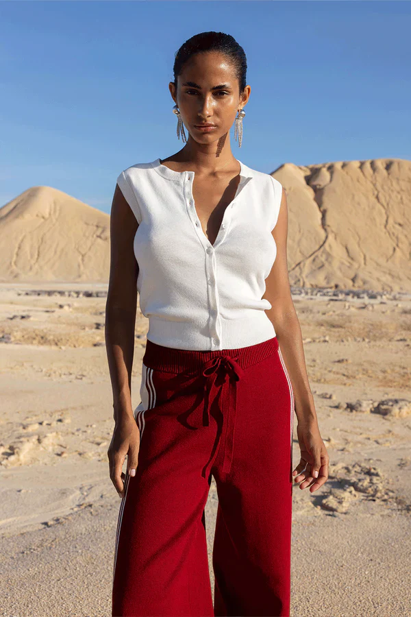 Finley Button Up Vest - Cream - Image 3