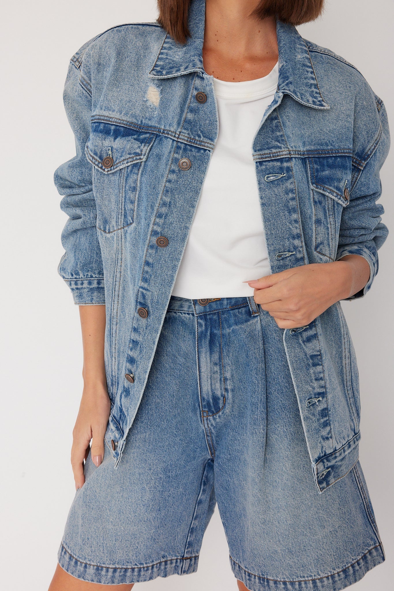 Harvey Blue Denim Shorts - Image 4
