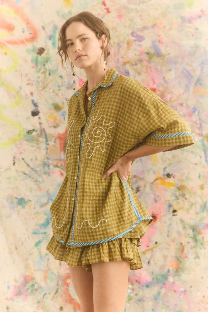 Hulia Check Token Shirt - Image 3