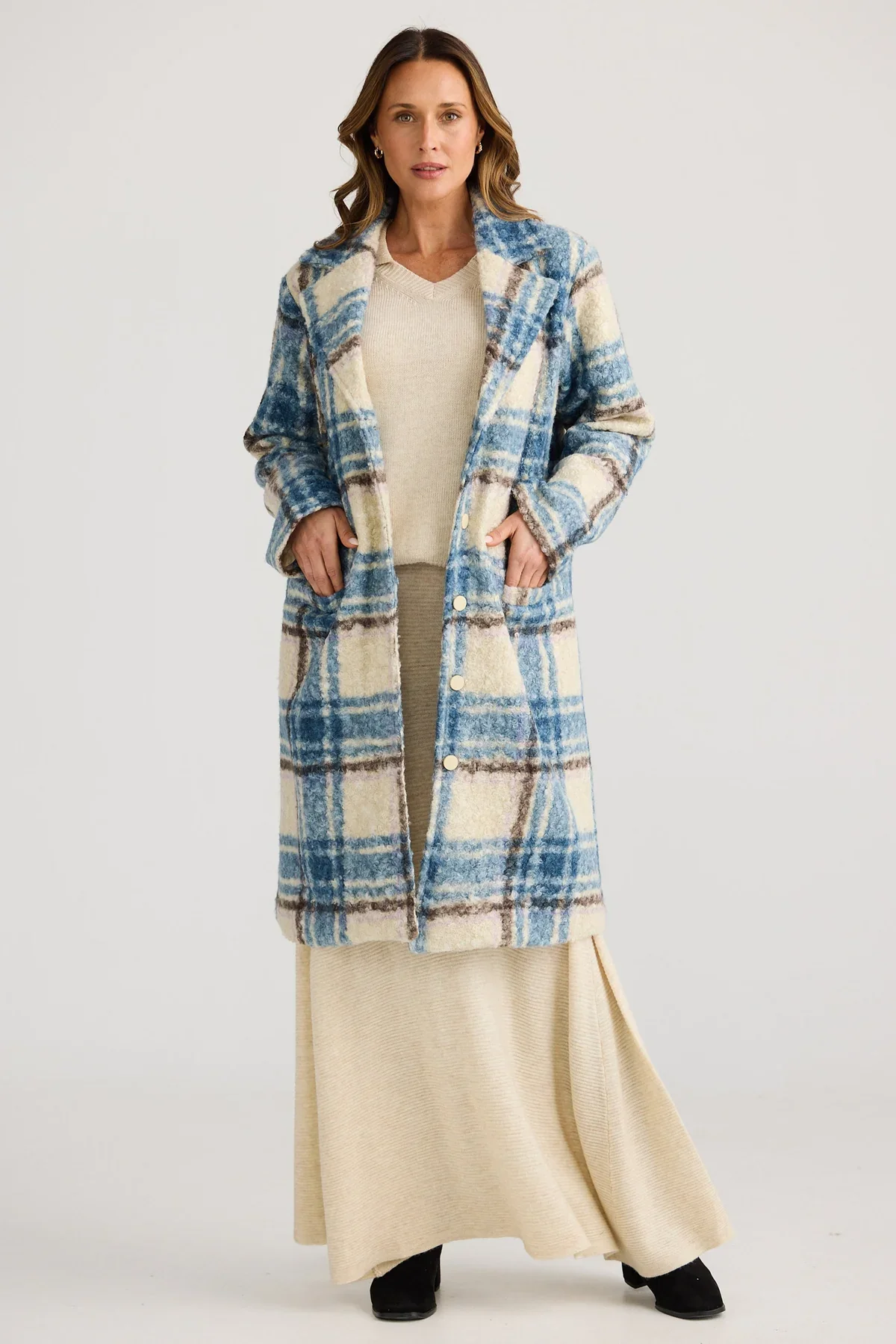 Lana Coat - Blue Check - Image 3
