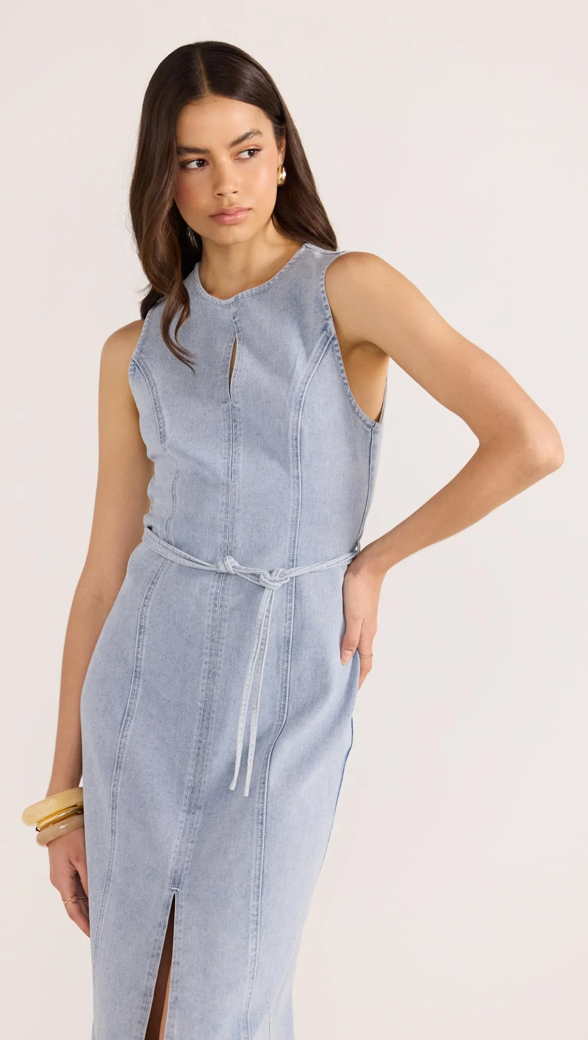 Oliver Denim Midi Dress - Image 3