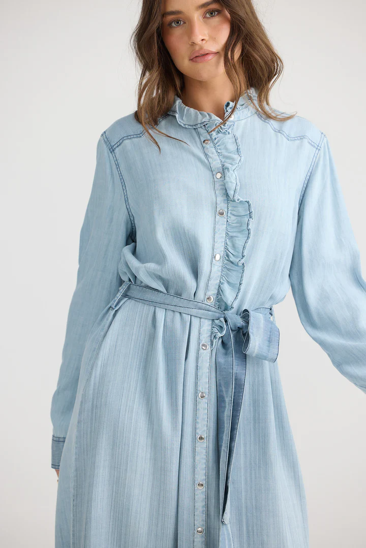 Pedro Maxi Dress - Light Wash Denim - Image 2