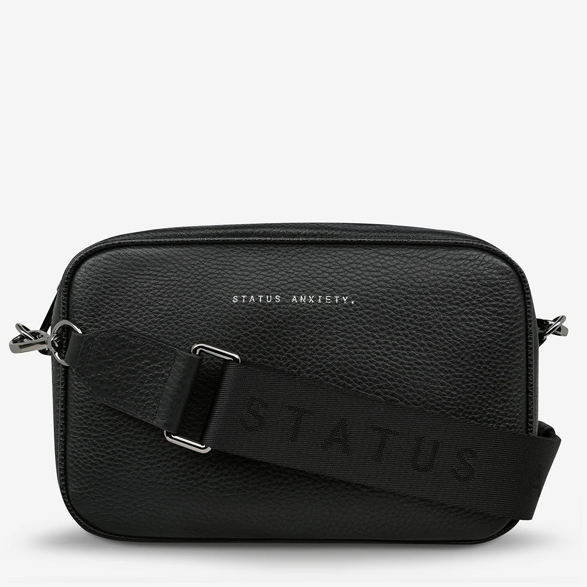 Plunder Leather Bag Webbed Strap - Black - Image 2