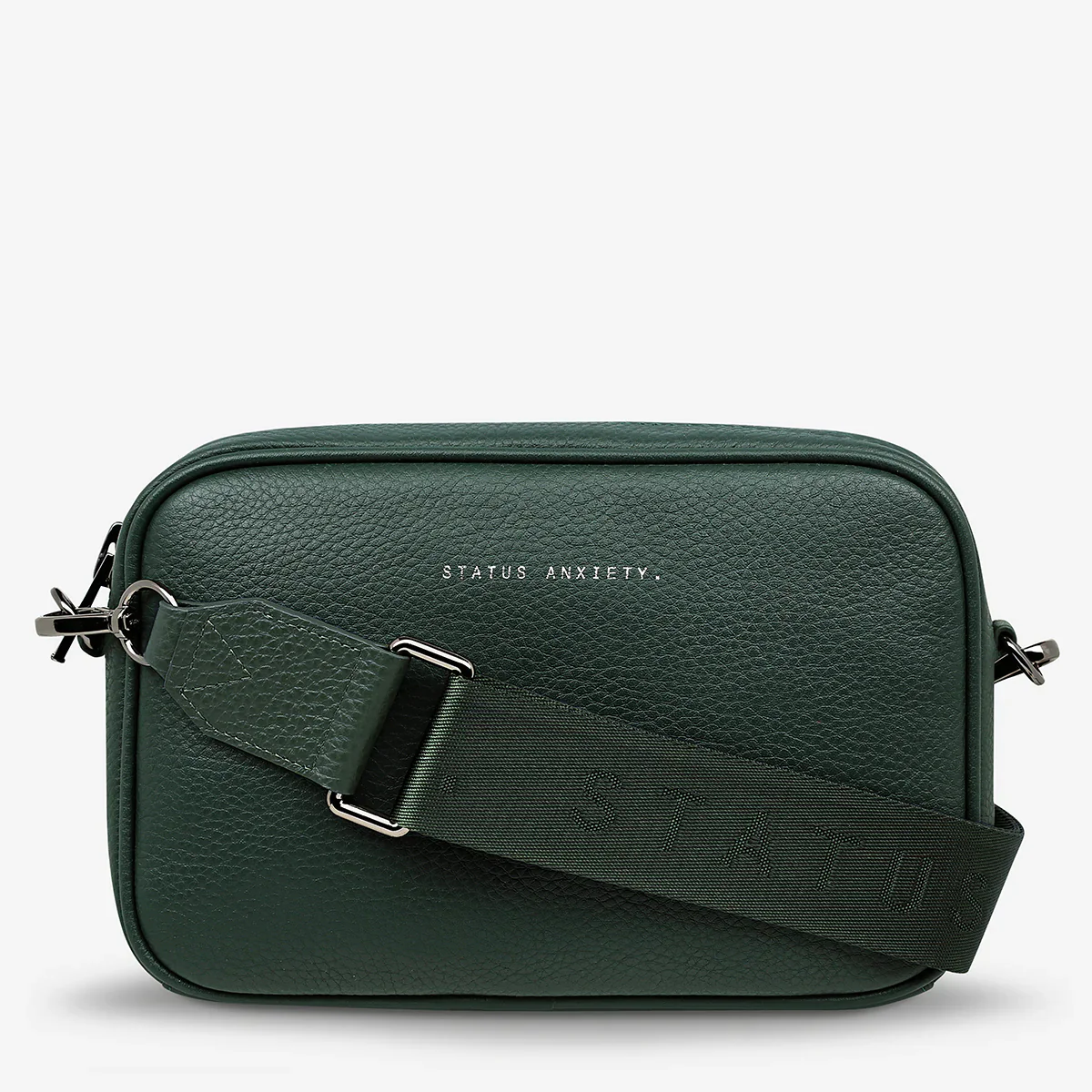 Plunder Leather Bag Webbed Strap - Green - Image 2