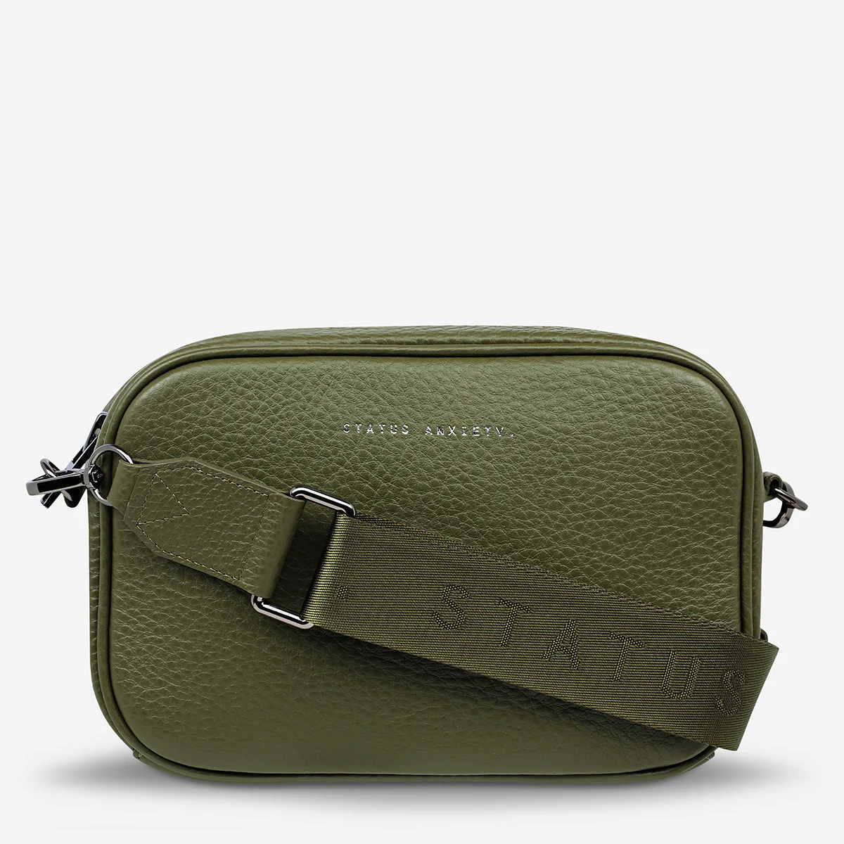Plunder Leather Bag Webbed Strap - Khaki - Image 2