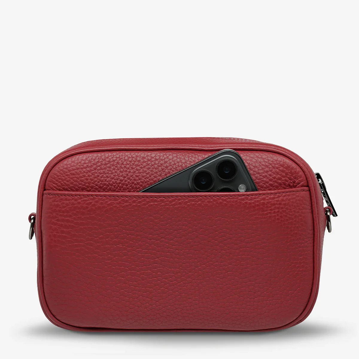 Plunder Leather Bag Webbed Strap - Rouge - Image 4
