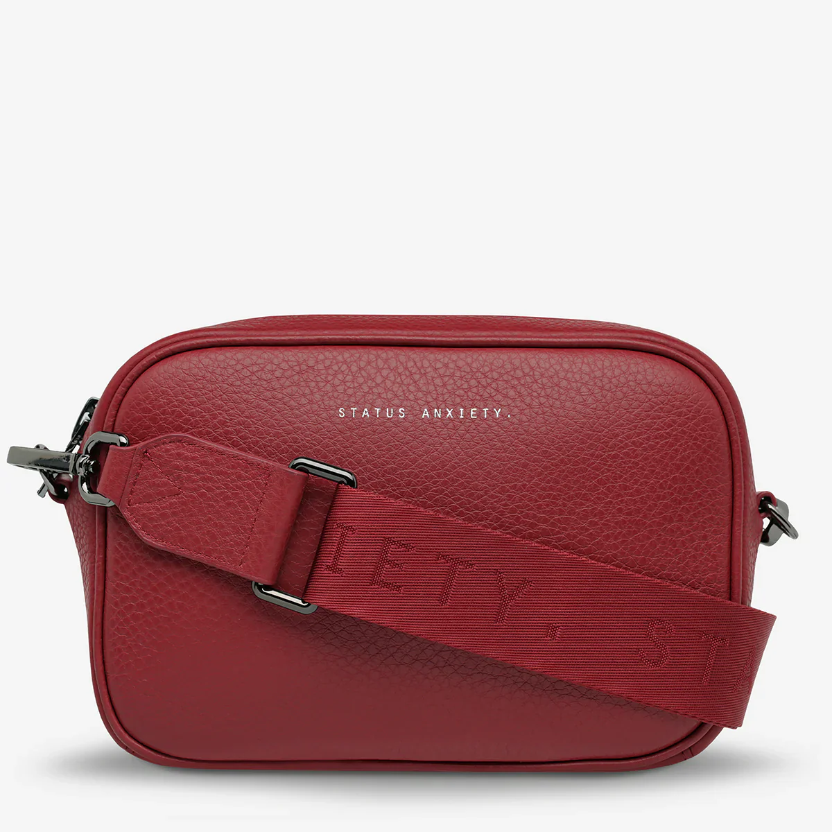 Plunder Leather Bag Webbed Strap - Rouge - Image 6