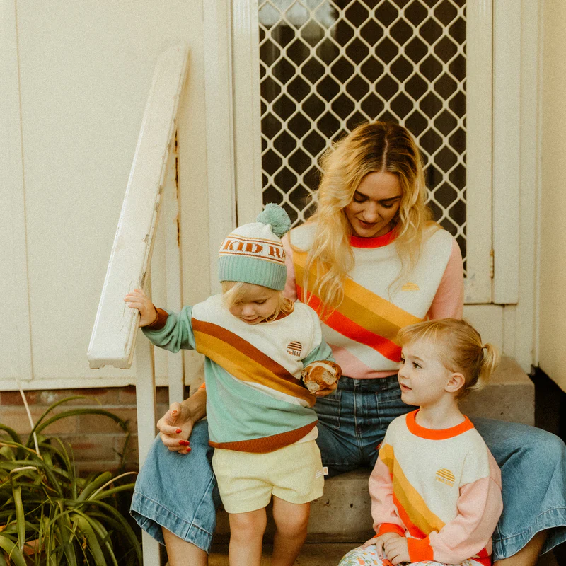 Rad Team Organic Cotton Knit Kids Jumper - Cyan - Image 3
