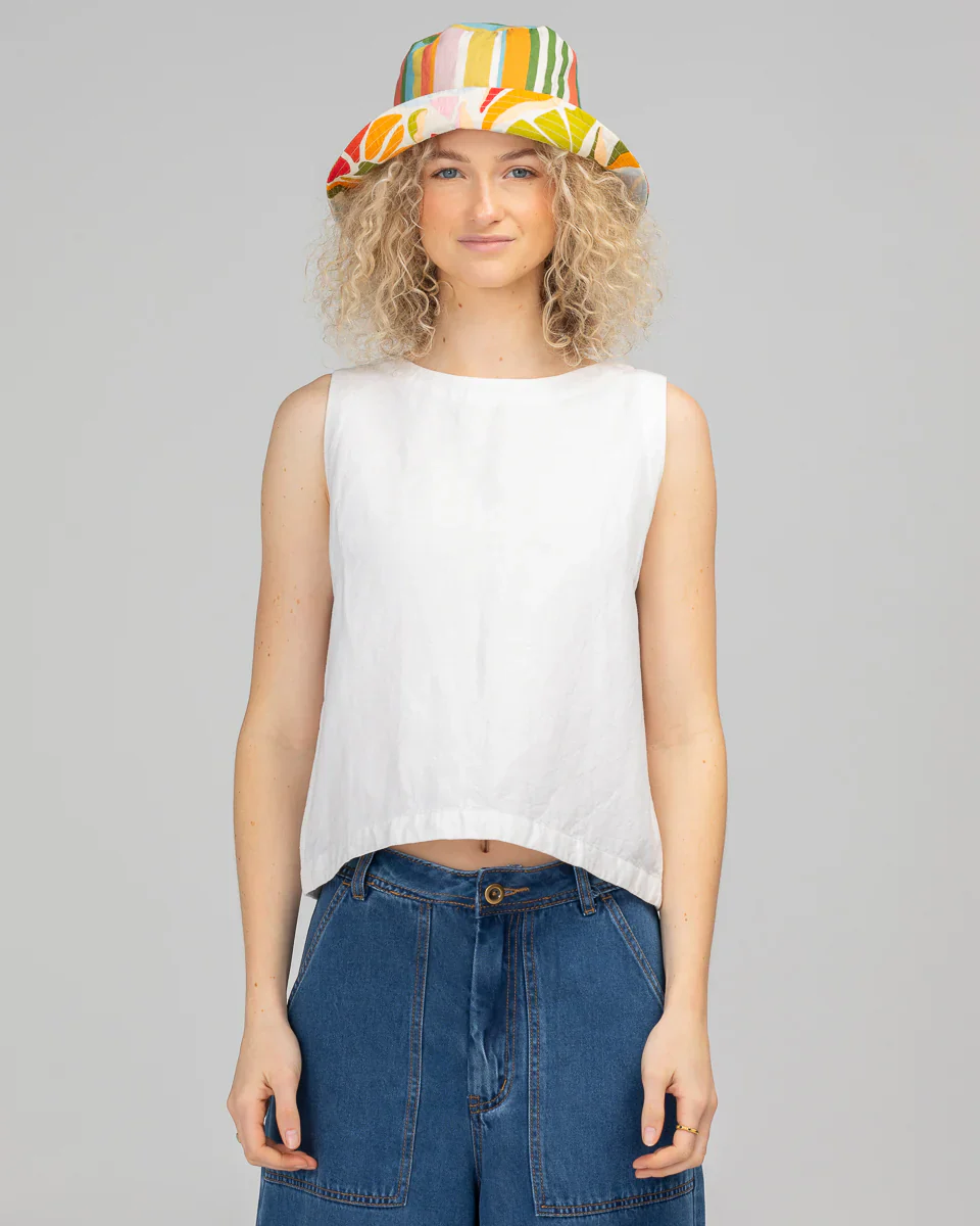 Reversible Bucket Hat - Colada/Ailana Stripe - Image 3