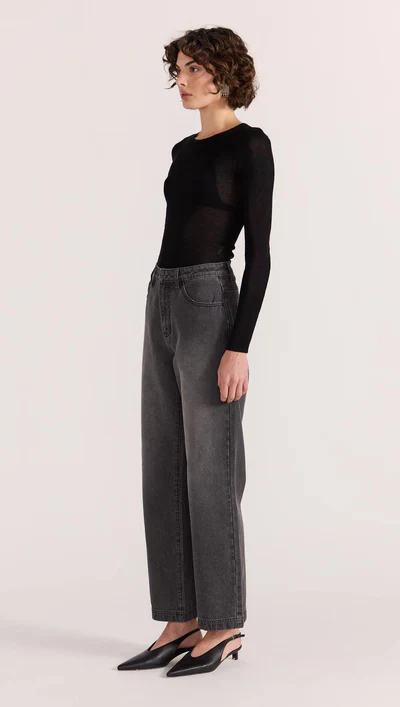 Sutton Crop Jeans- Dark Grey - Image 4